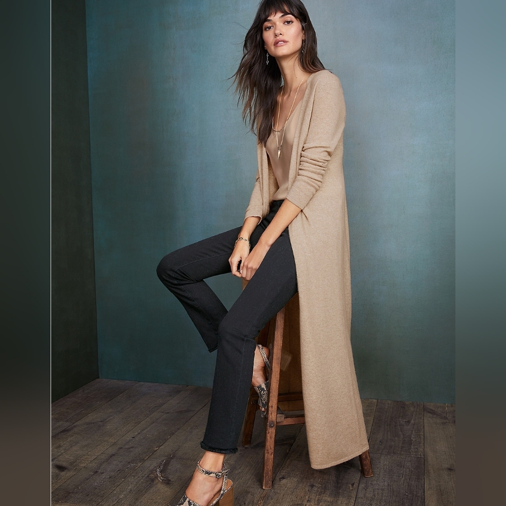 Beige Cashmere Cardigan/ Duster Sz. S.